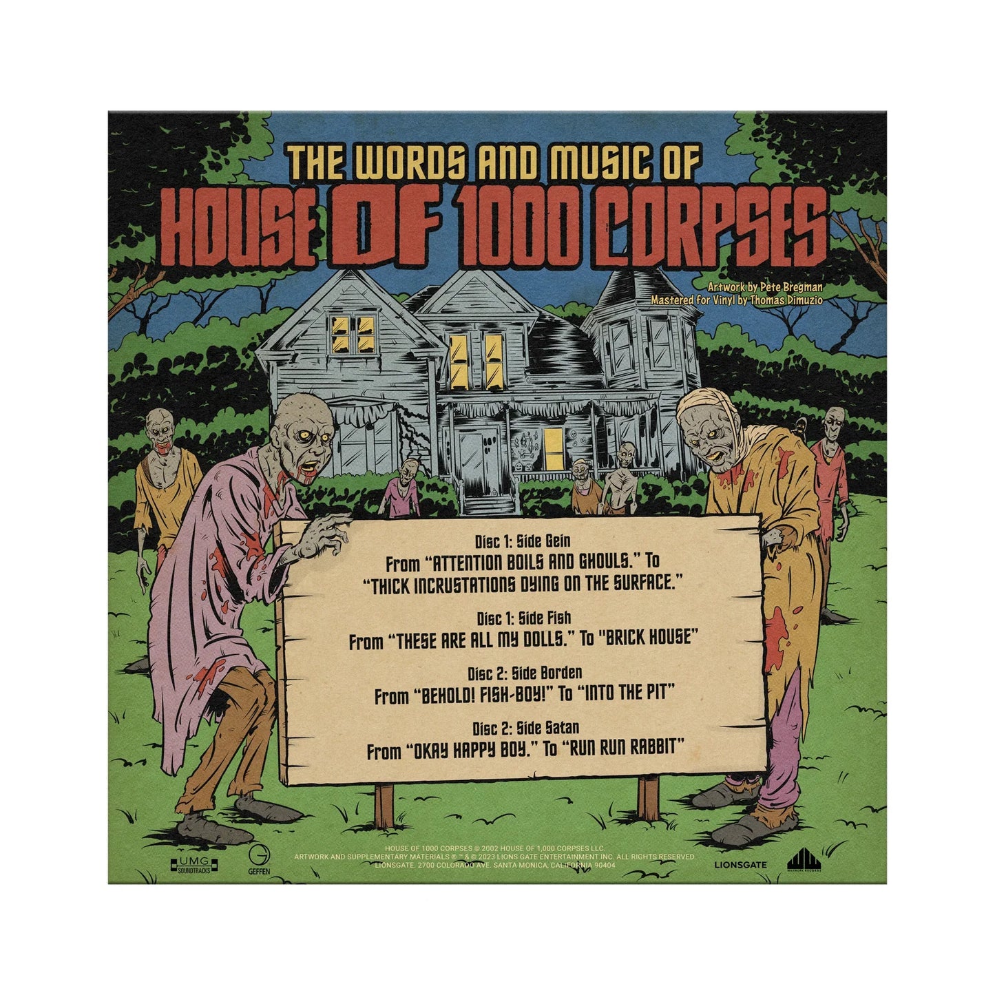 Waxwork Records The Words & Music of House Of 1000 Corpses (Halloween Party Variant)